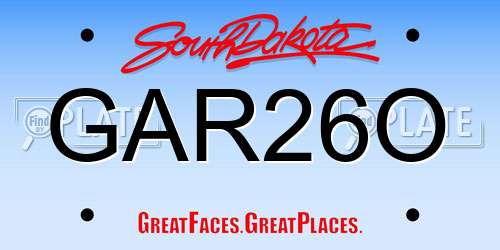 GAR26O South Dakota License Plate
