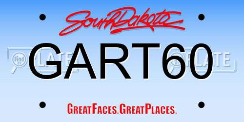 GART60 South Dakota License Plate