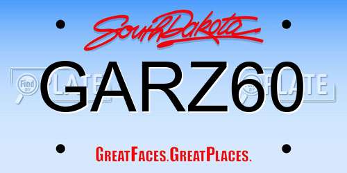 GARZ60 South Dakota License Plate