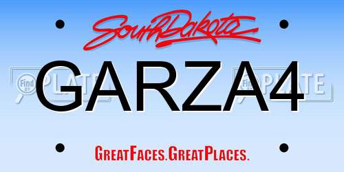 GARZA4 South Dakota License Plate