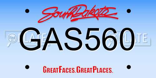 GAS560 South Dakota License Plate
