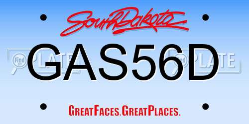 GAS56D South Dakota License Plate