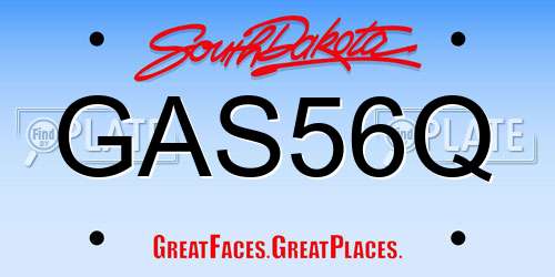 GAS56Q South Dakota License Plate