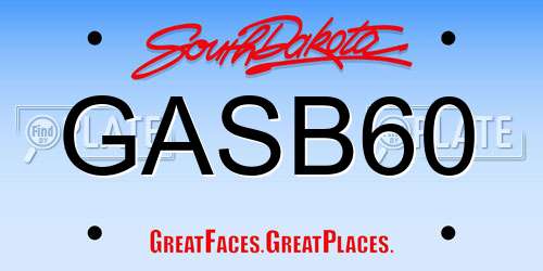 GASB60 South Dakota License Plate