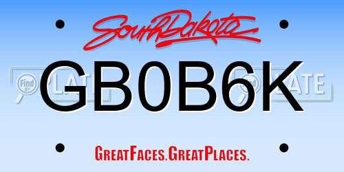 GB0B6K South Dakota License Plate
