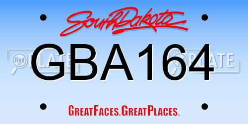 GBA164 South Dakota License Plate