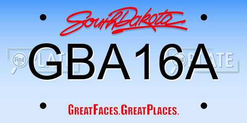 GBA16A South Dakota License Plate