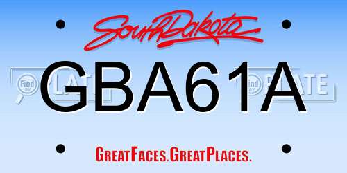 GBA61A South Dakota License Plate