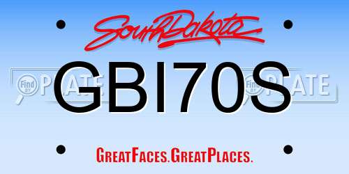 GBI70S South Dakota License Plate