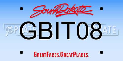 GBIT08 South Dakota License Plate
