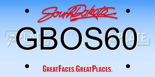 GBOS60 South Dakota License Plate