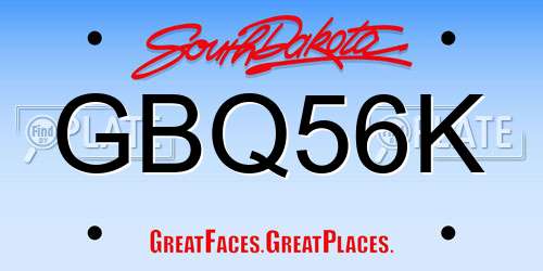 GBQ56K South Dakota License Plate
