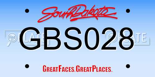 GBS028 South Dakota License Plate