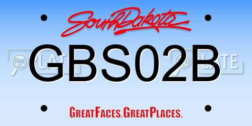 GBS02B South Dakota License Plate