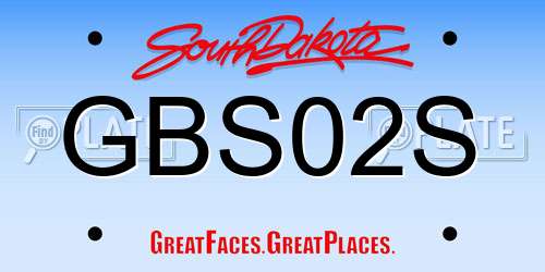 GBS02S South Dakota License Plate