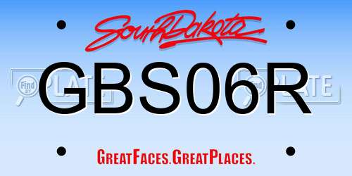 GBS06R South Dakota License Plate