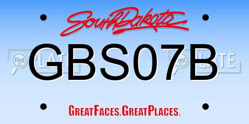 GBS07B South Dakota License Plate