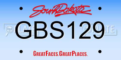 GBS129 South Dakota License Plate