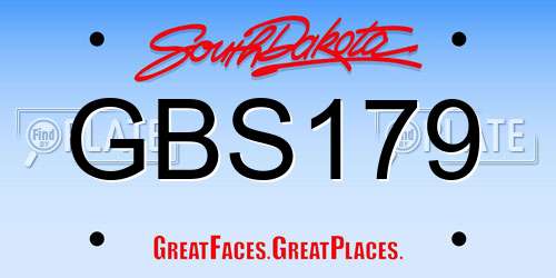 GBS179 South Dakota License Plate