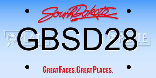 GBSD28 South Dakota License Plate