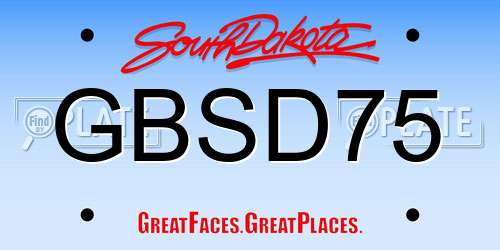 GBSD75 South Dakota License Plate