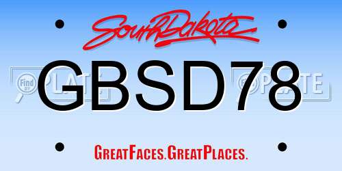 GBSD78 South Dakota License Plate