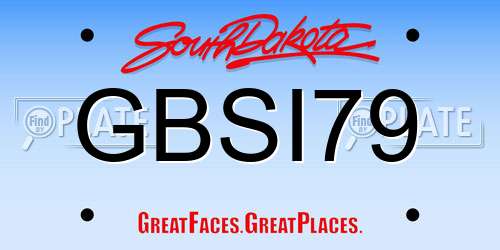 GBSI79 South Dakota License Plate