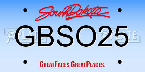 GBSO25 South Dakota License Plate