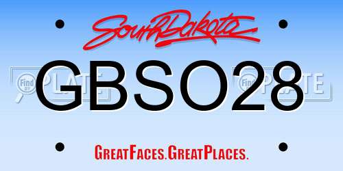 GBSO28 South Dakota License Plate