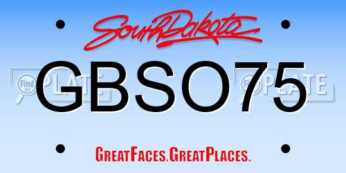 GBSO75 South Dakota License Plate