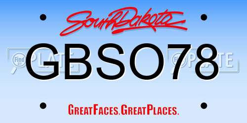 GBSO78 South Dakota License Plate