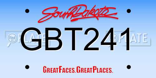 GBT241 South Dakota License Plate