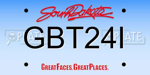 GBT24I South Dakota License Plate