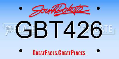 GBT426 South Dakota License Plate