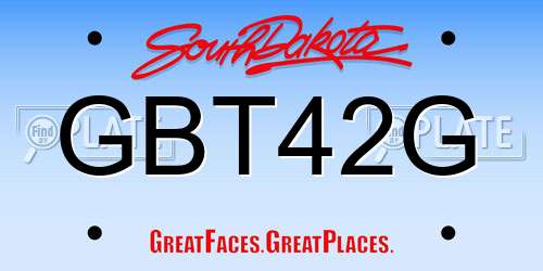 GBT42G South Dakota License Plate