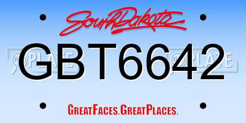 GBT6642 South Dakota License Plate