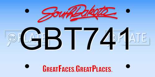 GBT741 South Dakota License Plate
