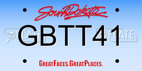 GBTT41 South Dakota License Plate