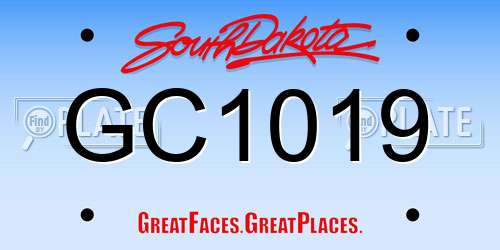 GC1019 South Dakota License Plate
