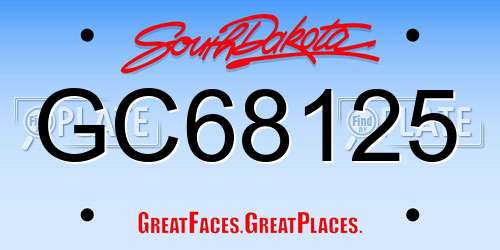 GC68125 South Dakota License Plate