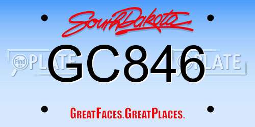 GC846 South Dakota License Plate