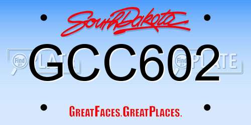 GCC602 South Dakota License Plate
