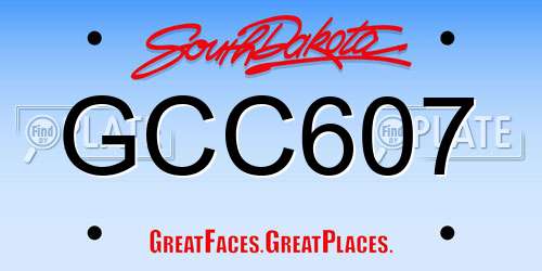 GCC607 South Dakota License Plate