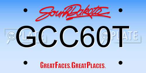 GCC60T South Dakota License Plate