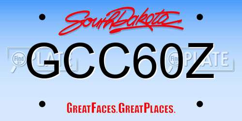 GCC60Z South Dakota License Plate
