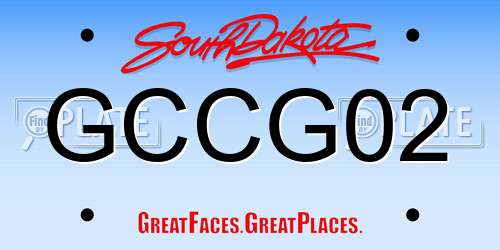 GCCG02 South Dakota License Plate