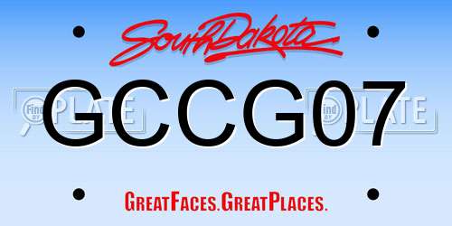 GCCG07 South Dakota License Plate