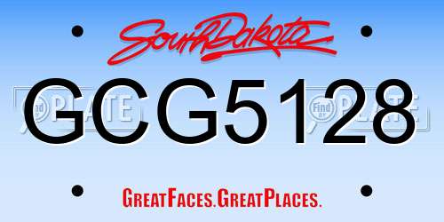 GCG5128 South Dakota License Plate