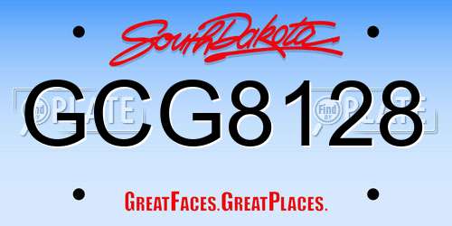 GCG8128 South Dakota License Plate