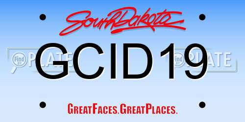 GCID19 South Dakota License Plate